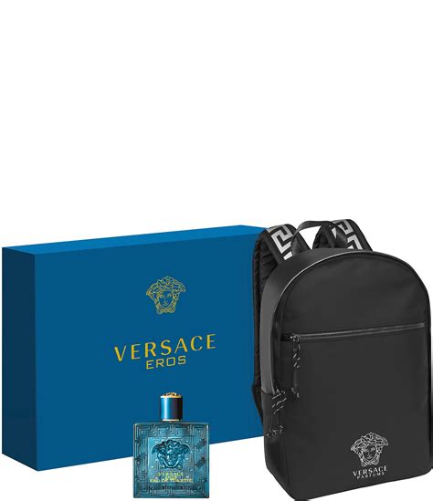 versace perfumes for him india|Versace men's perfume with backpack.